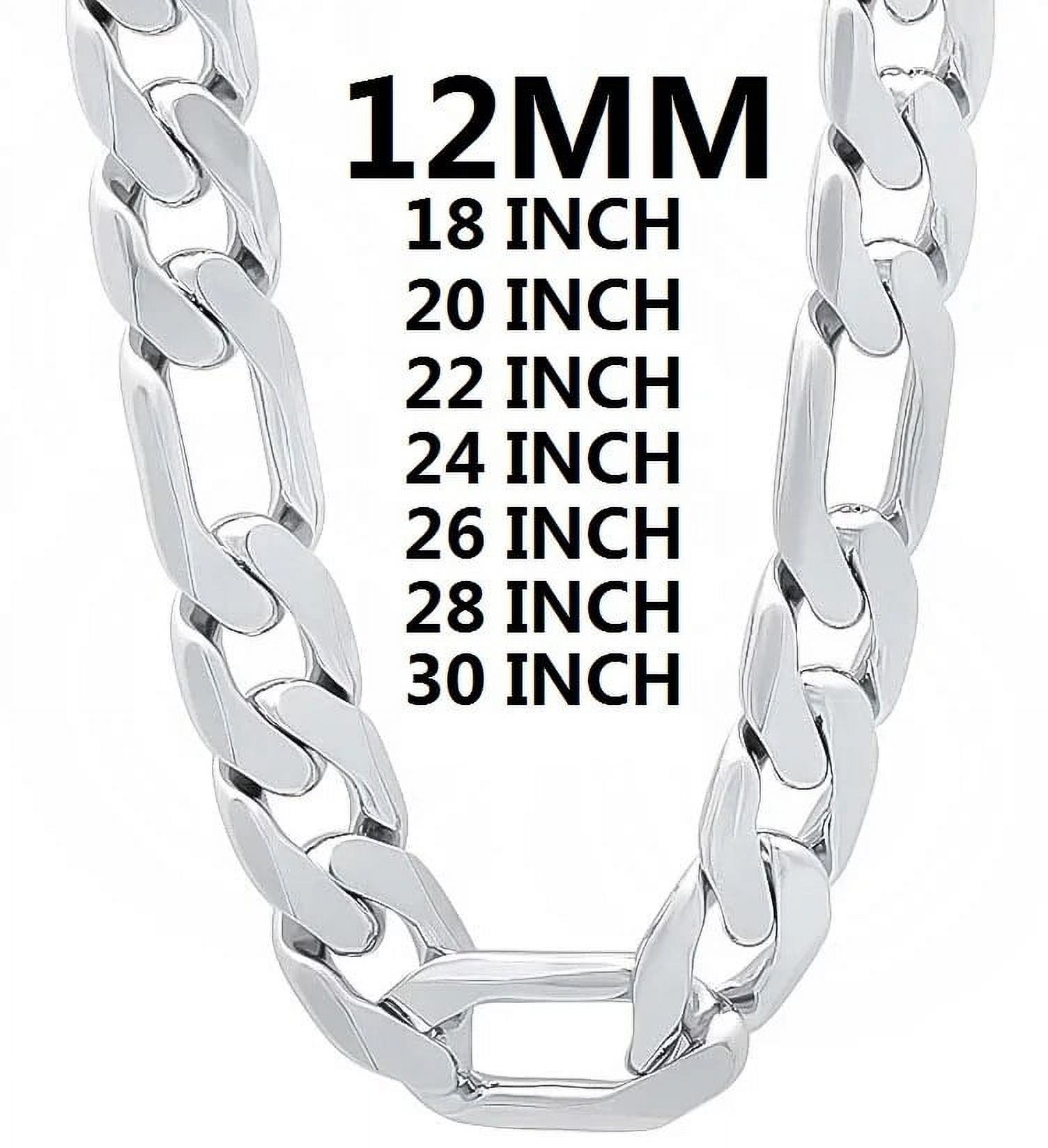 GQ Solid 925 Sterling Silver Necklace For Men Classic 12mm Cuban Chain 18/20/22/24/26/28/30 Inch Charm Fashion Jewelry Gift